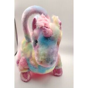 Dan Dee Unicorn Plush Easter Basket Rainbow Colorful Handle
